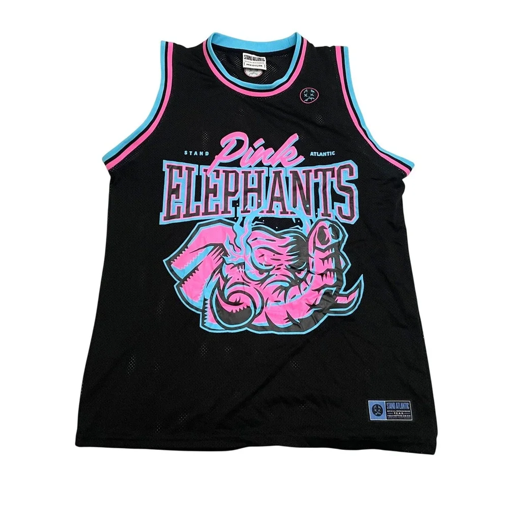 Stand Atlantic Basketball Jersey Unisex Medium Black Pink Elephants Tour Merch
